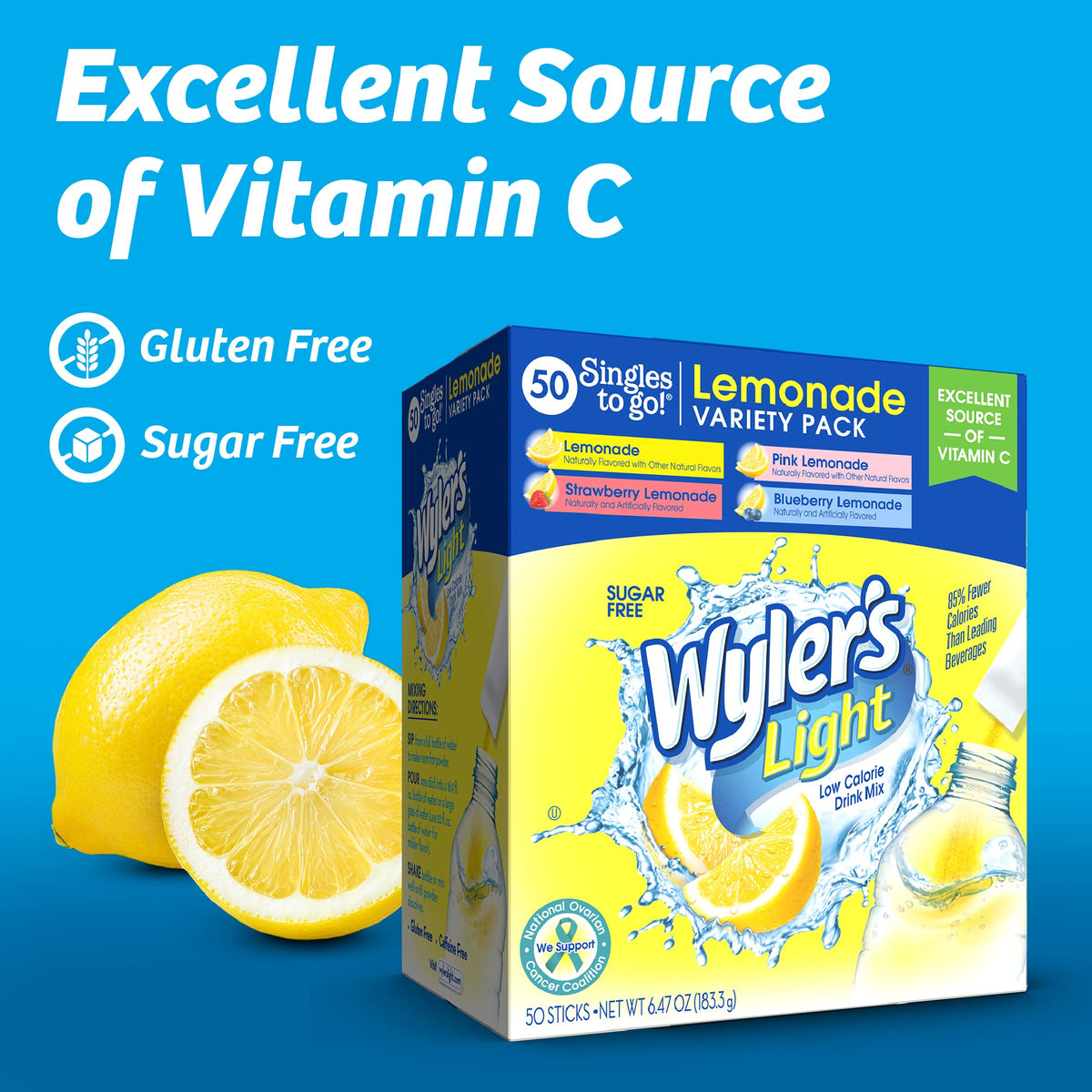 Wyler's Light Lemonade Variety Drink Mix, 40 Count (4-Pack)