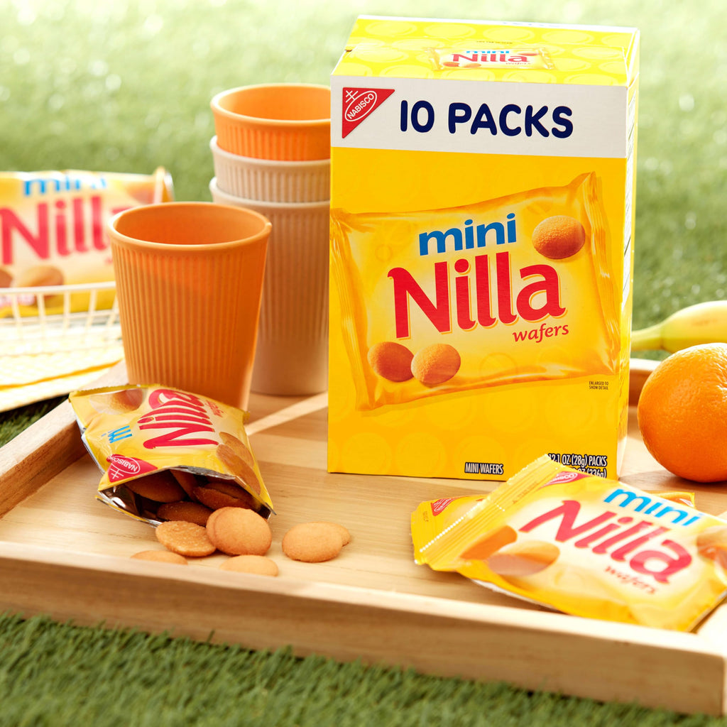 NILLA Mini Vanilla Wafer Cookies, 10 Snack Packs (80 Count)