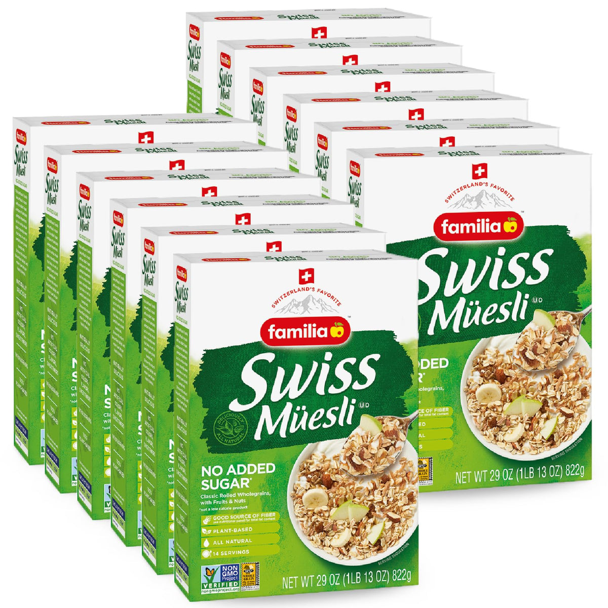 Familia Swiss Muesli with No Added Sugar, 29 oz Box