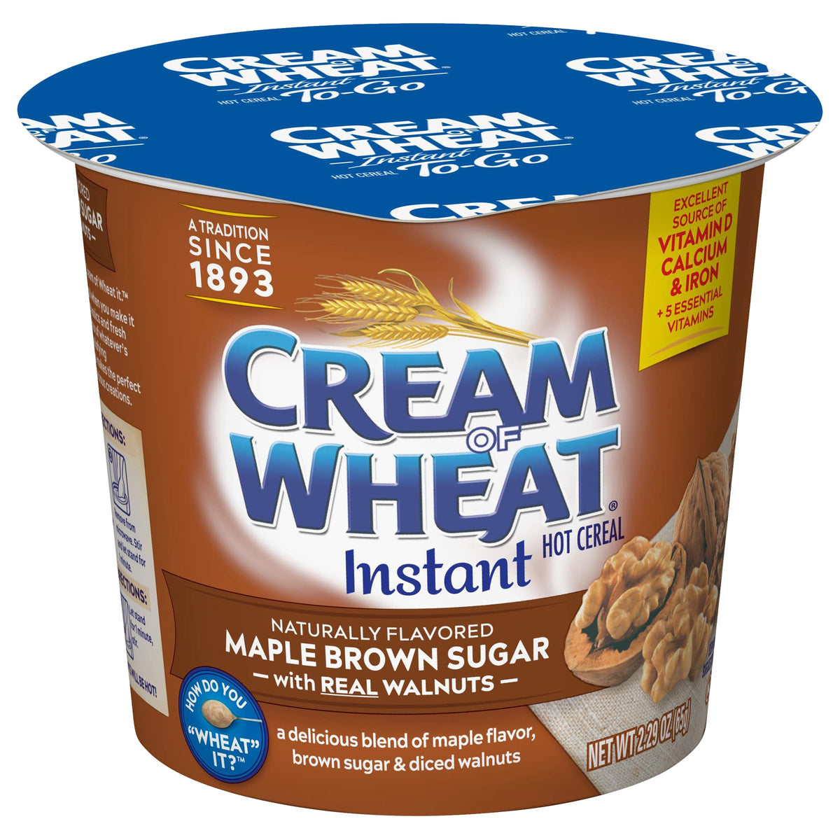 Cream of Wheat To Go Instant Cereal Cups, 2.29 oz, 6-Pack