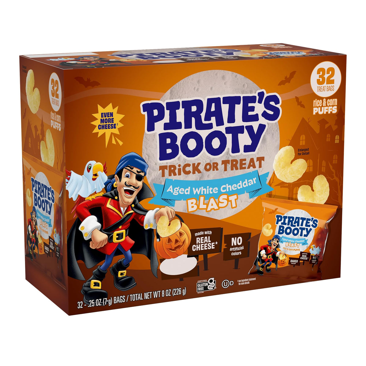 Pirate's Booty Aged White Cheddar Cheese Puffs Snack Bags