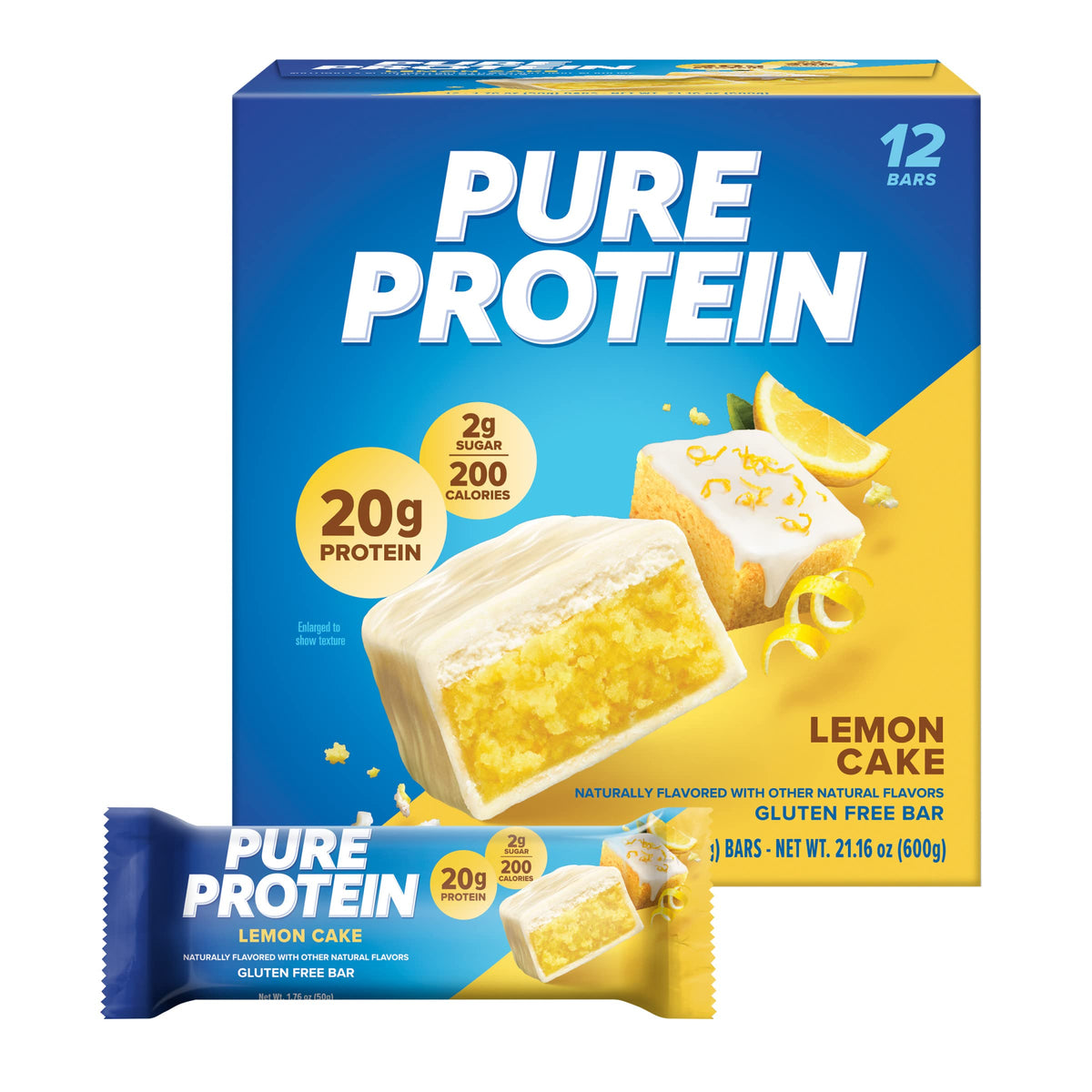 Pure Protein Gluten-Free Low-Sugar Bars, 1.76 oz, 12-Pack