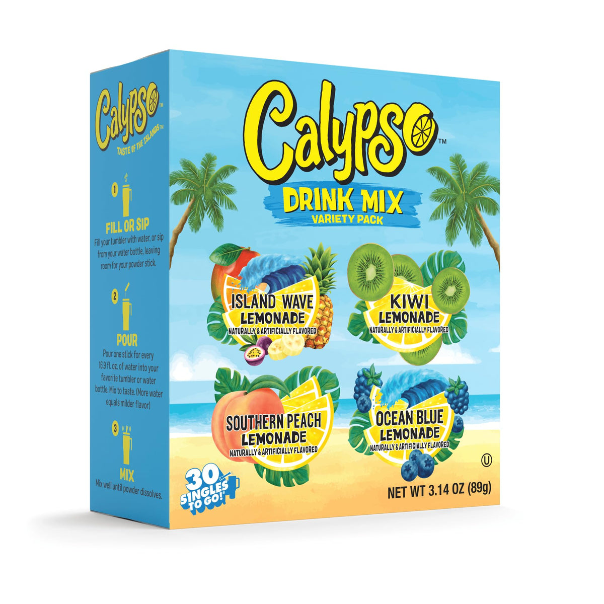 Singles To Go! Calypso Lemonade Variety Drink Mix, 30 Count
