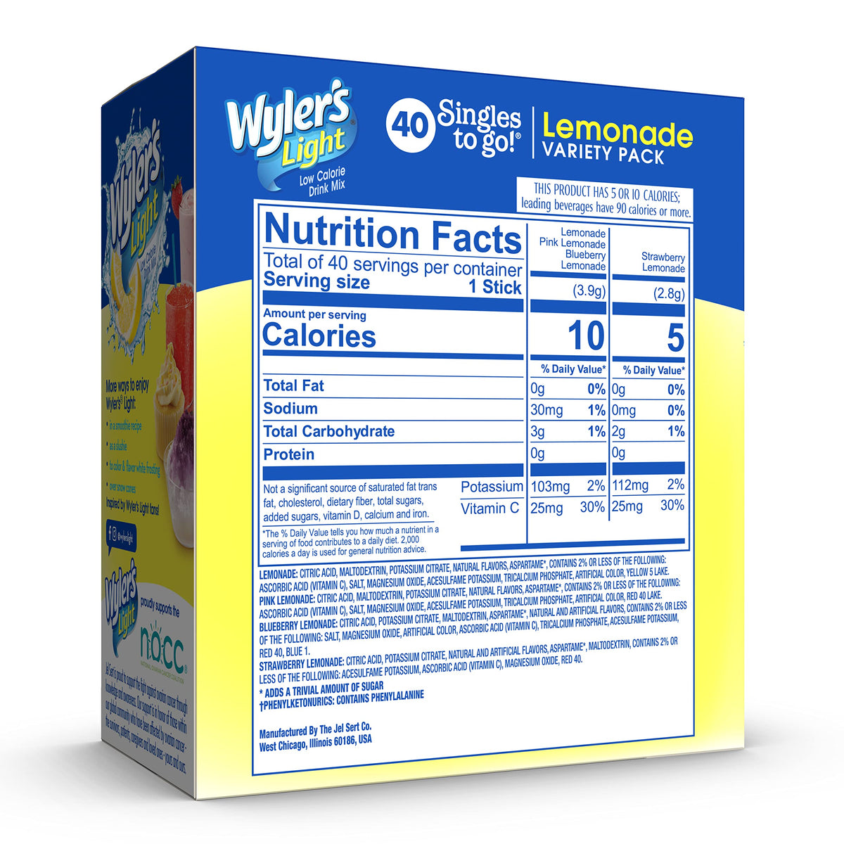 Wyler's Light Lemonade Variety Drink Mix, 40 Count (4-Pack)
