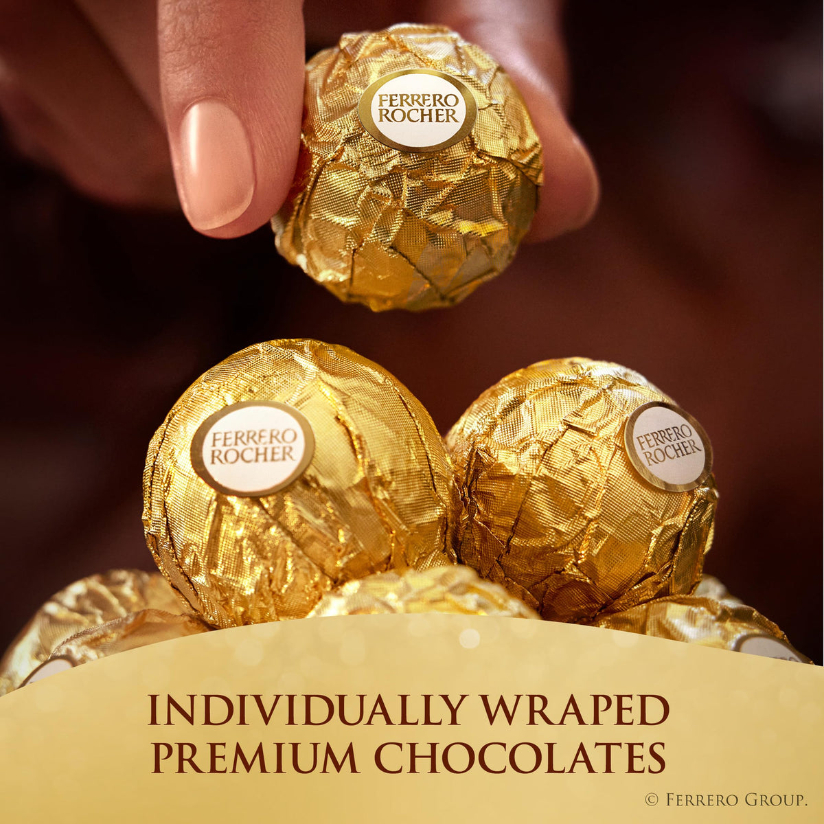 Ferrero Rocher Milk Chocolate Hazelnut Gift Box, 24 Count