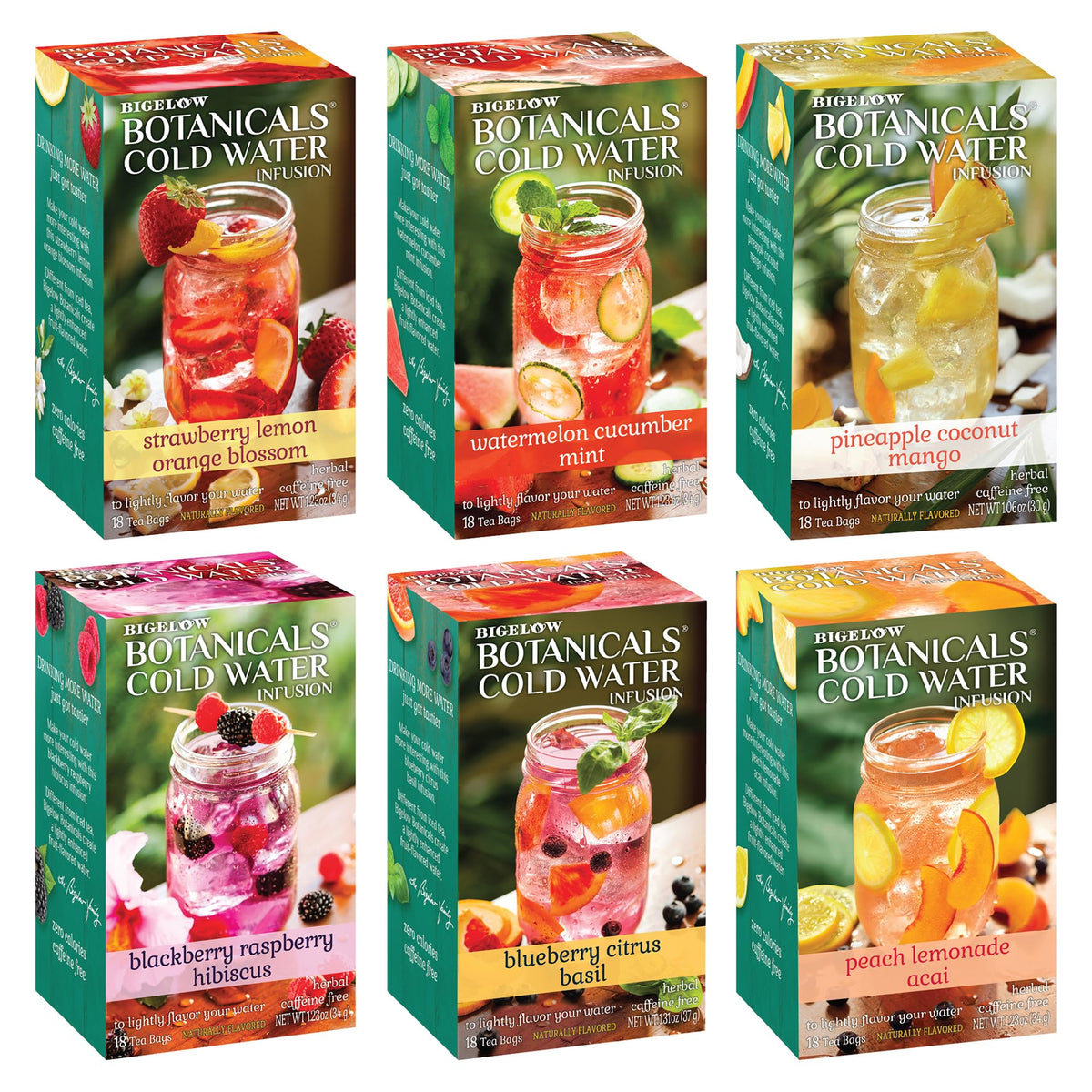 Bigelow Botanicals Caffeine-Free Flavored Herbal Tea Bags