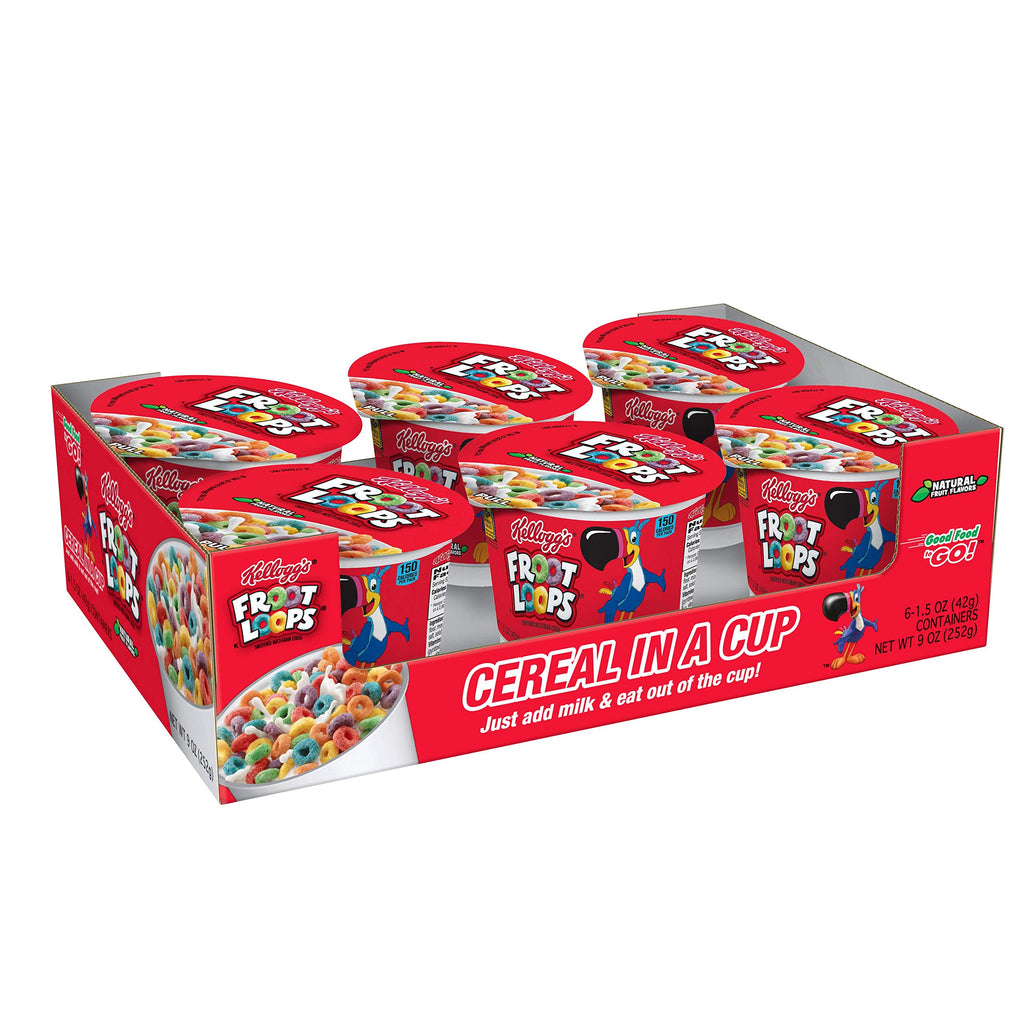 Kellogg's Froot Loops Breakfast Cereal Cups, 1.5 oz, 60 Count