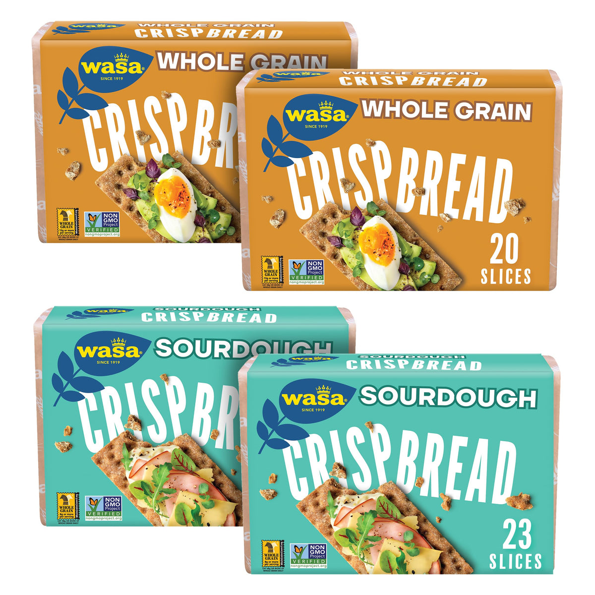 Wasa Sourdough & Whole Grain Crispbread Variety, 4-Pack