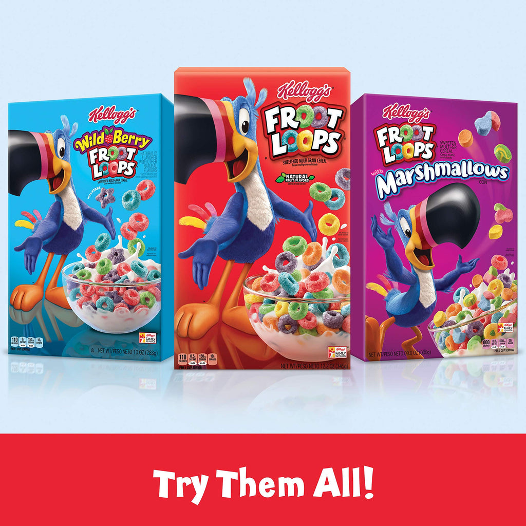 Kellogg's Froot Loops Breakfast Cereal Cups, 1.5 oz, 60 Count