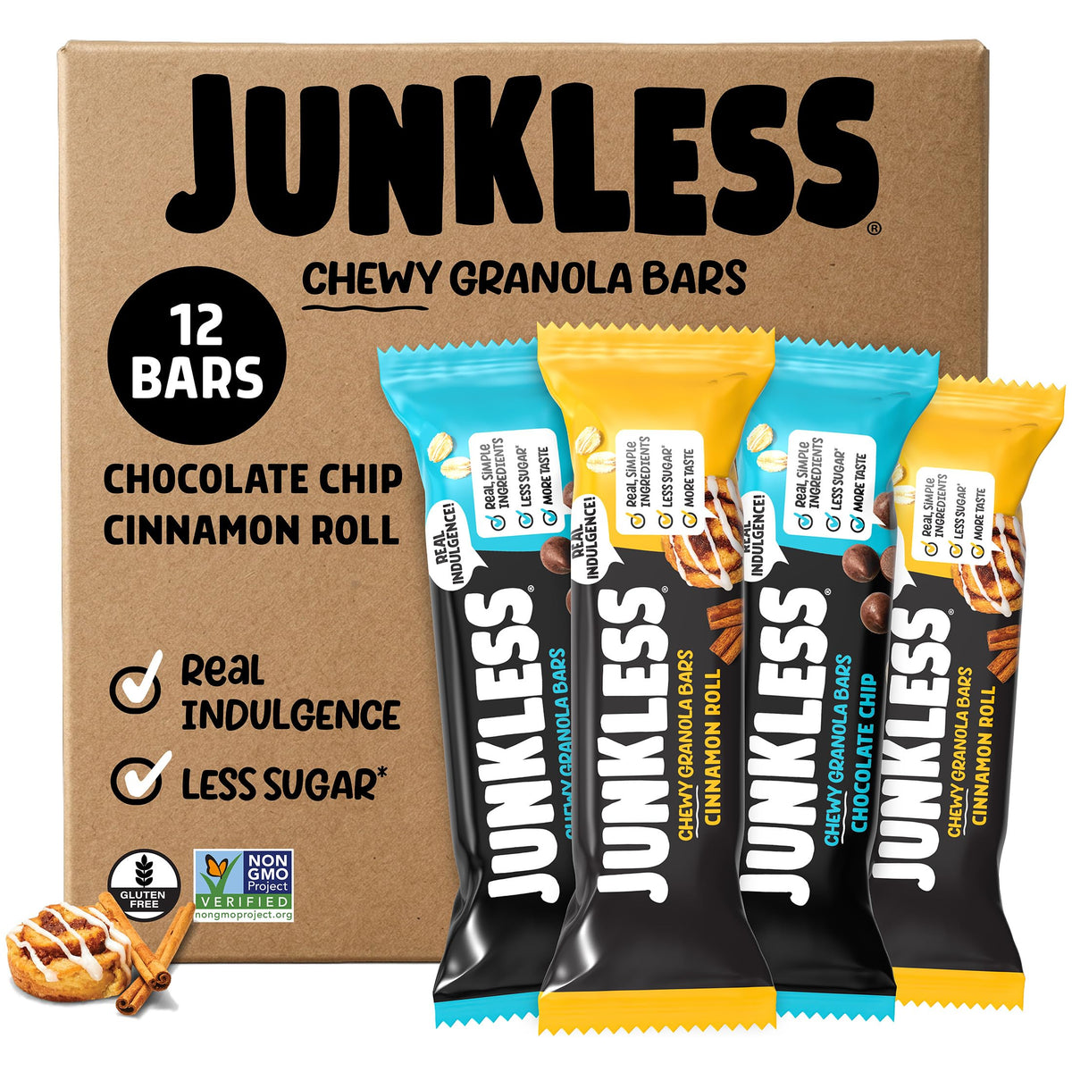 JUNKLESS Chewy Granola Bars for Everyday Snacking