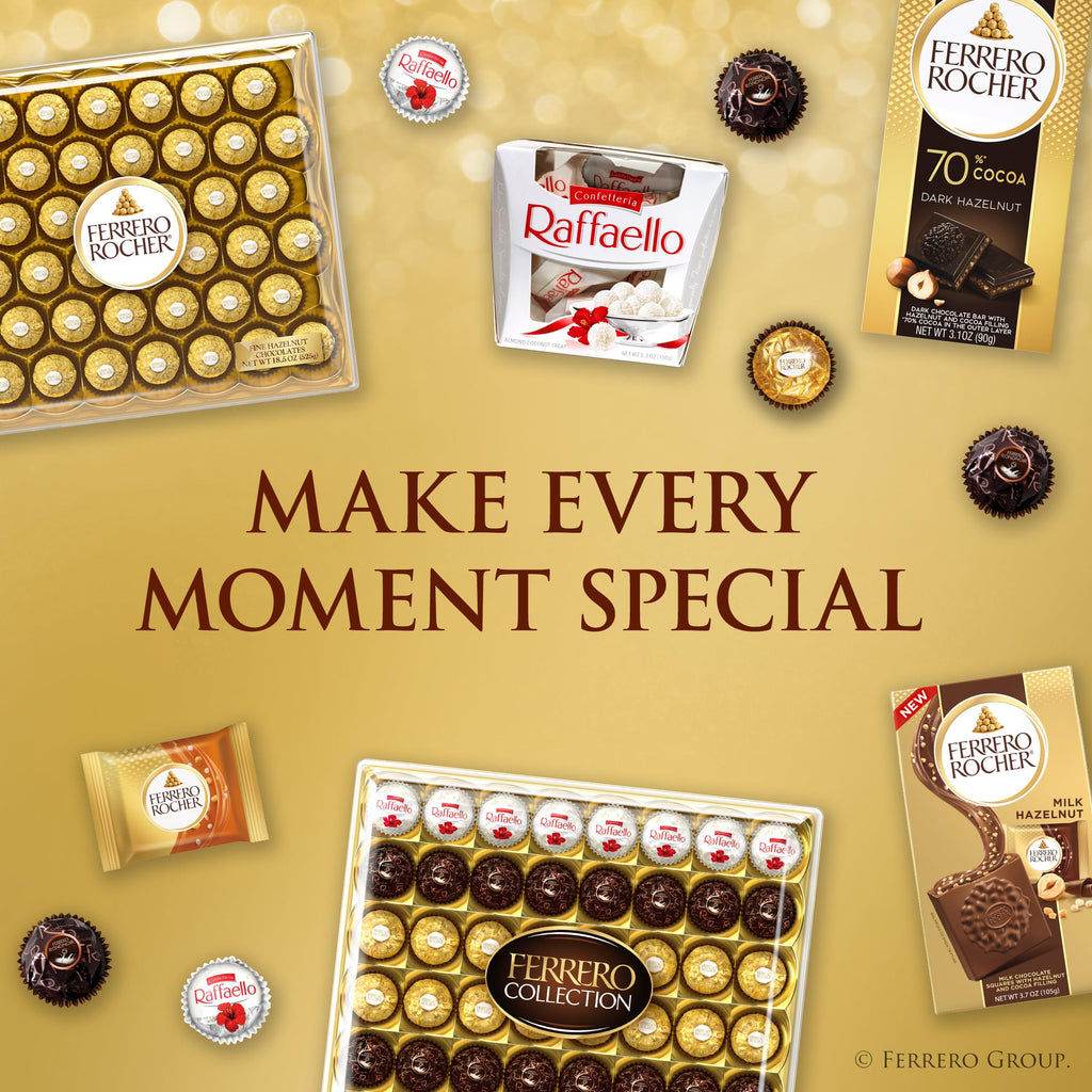 Ferrero Rocher Milk Chocolate Hazelnut Gift Box, 24 Count